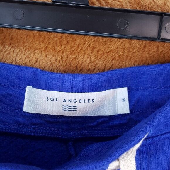 SOL ANGELES Mens Shorts Medium Blue Pull On Sweat Waves Logo Drawstring $118 - Picture 6 of 11